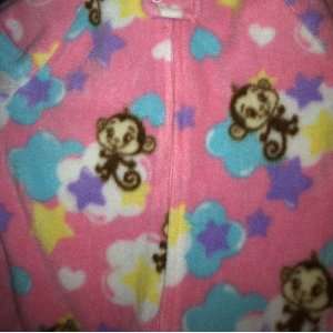 Joe Boxer Sleeper Pajamas (pink monkeys with clouds stars & hearts 