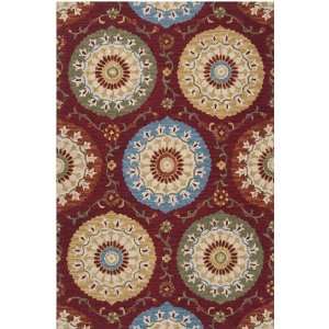   Red Circles Contemporary 5 x 8 Rug (CNT 1050)