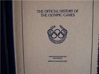 FRANKLIN MINT OFFICIAL HISTORY OLYMPIC GAMES MEDAL SET  