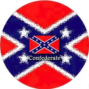  58mm Round Pin Badge Confederate Flag