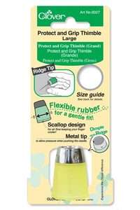 Protect & Grip Thimble (Large), Flexible Rubber, Clover USA Sewing 