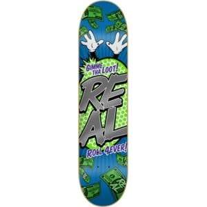  Real Gimme Tha Loot Blue Skateboard Deck   8 x 31.125 