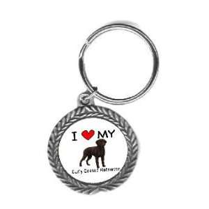    I Love My Curly Coated Retriever Key Chain: Office Products