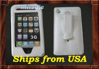 New White Leather Case Skin Apple IPhone 3G 8GB 16GB  