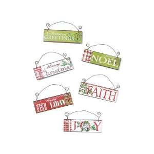   Country Sentiment Christmas Wooden Sign Ornaments 6