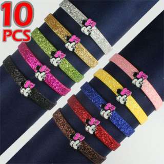 Lots Wholesale 10pcs Minnie Mouse Slide Bracelets Birthday for Girls 