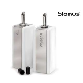 Blomus RAMO Stainless Steel Porcelain Oil & Vinegar Set  
