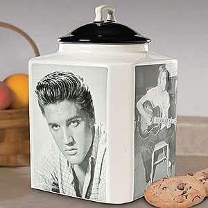   Elvis Photos Cookie Jar Retro Images Glazed Ceramic: Kitchen & Dining