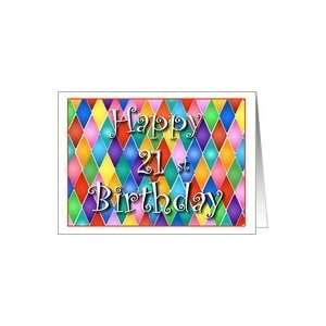  21 Years Old Colorful Birthday Cards Card: Toys & Games