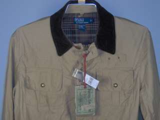 Polo Ralph Lauren Mens Hunting Jacket Tan Brown Corduroy Trim L New 