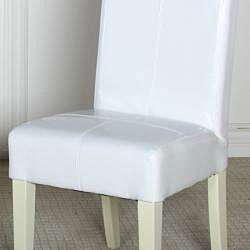 Isabella White Patent Leather Dining Chair (Set of 2)  Overstock