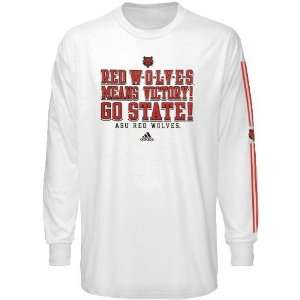  adidas Arkansas State Red Wolves White Victory Song Long 