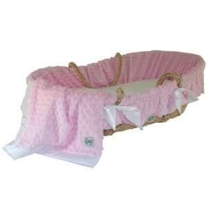  Pink Minky Dot Moses Basket by Wendy Anne: Baby