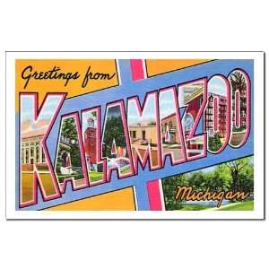  Kalamazoo Michigan Greetings Vintage Mini Poster Print by 