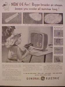 1953 GE All Purpose Electric Vintage Home Fan Print AD  