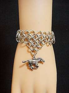   Bracelet Equine Mustang Equestrian Maille Chainmaille Western  