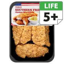 Tesco Southern Fried Breaded Chicken Mini Fillets 305G   Groceries 