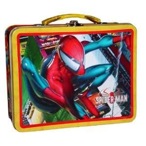  marvel Spiderman Tin box Lunch box w/ Handle Toys & Games