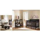   Crib, Changing Table, Glider With Ottoman and Mattress Espresso