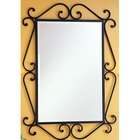   Beveled Mirror, Hand Painted Aged Red Finish with Antique Gold