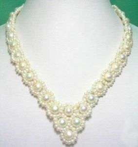 Jewelry wedding white freshwater pearl necklace  
