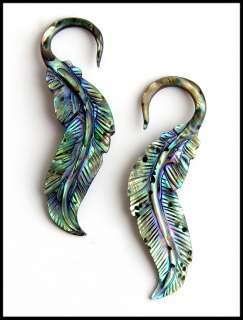   Mother Of Pearl Organic Shell Abalone EAR Hook PLUGS Gauges  