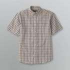 button downcollar short sleeves chest pocket center box pleat back 