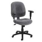   Smoke Grey Chenille Fabric Mid Back Ergonomic Office Task Chair