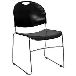 SHOPZEUS Black Plastic Stack Chair   Chrome Frame   40 pk. at  