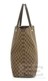 Gucci Brown & Gold Monogram Canvas XL Bucket Tote Bag  
