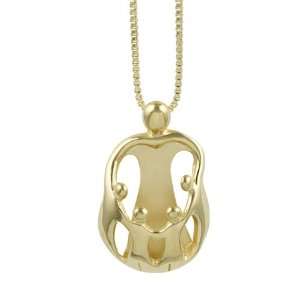 Loving Family ® 18k Gold Clad Pendant   Mother and 4 Children