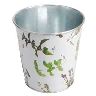   Design USA Herb Print Galvanized Steel Flower Pot 