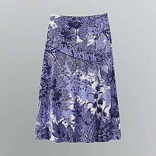   Slimming Curved Seam Skirt  Jaclyn Smith Clothing Womens Skirts