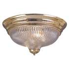    10 One Light Ceiling Fixture with Clear Swirl Glass   Polished Brass