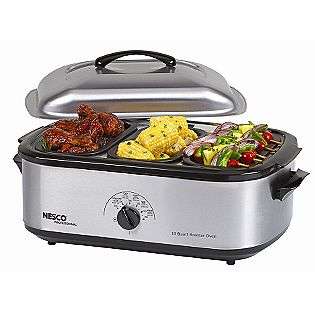 qt. Stainless Steel Roaster with Porcelain Cookwell & Non Stick Buffet 