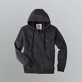 Mens Utility Style Hooded Fleece Jacket  Route 66 Clothing Mens 