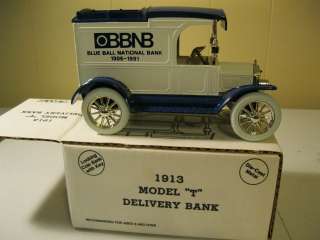   MODEL T DELIVERY ( BLUE BELL NAT.BANK) LOCKING COIN BANK 1/25 SCALE
