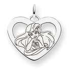 JewelryWeb Sterling Silver Disney Ariel Heart Charm