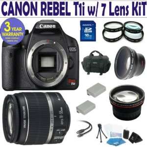  Canon Rebel T1i (EOS 500D) 7 Lens Deluxe Kit with EF S 18 