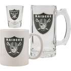   Oakland Raiders Glassware Set Logo Tankard, Coffee Mug, Shot Glass