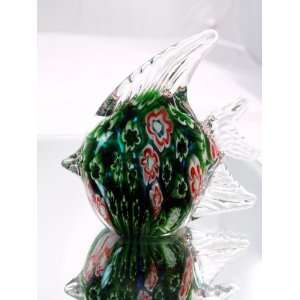 Murano Handcraft Rainbow Fish Glass Sculpture Art Glass 