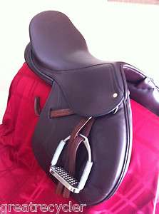 17 Schleese Eagle Jumping Saddle French Leather Dark Brown Made in 