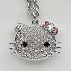 Hello Kitty Necklace Crystal Pink Bow Rhinestone n118