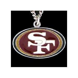  San Francisco 49ers NFL Enameled Logo Necklace: Sports 