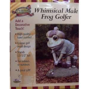    Golf Gifts and Gallery Male Golfing Frog Statue