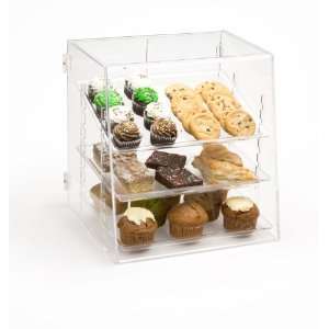  Clear Acrylic Pastry Case with 3 Removable Trays, Rear 