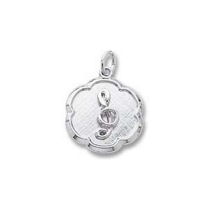  Treble Clef Charm in White Gold Jewelry