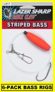 STRIPED BASS RIGS Eagle Claw 6 PACK NEW #L917  