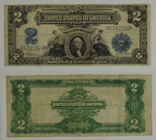 1899 $2 TWO DOLLAR SILVER CERTFICATE FINE  