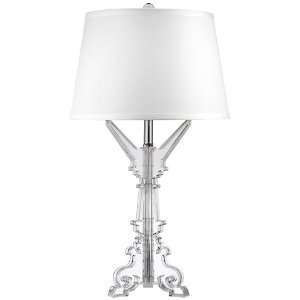  Clear Acrylic 27 High French Candlestick Table Lamp: Home 